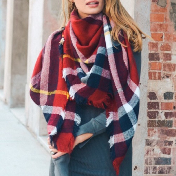 Accessories - Extra Soft Blanket Scarf in multi plaid